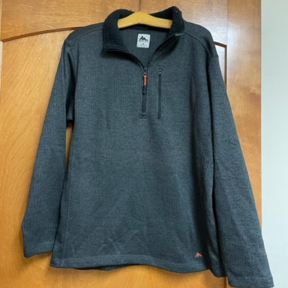 Mountain Club Black Ribbed Quarter Zip Pullover – Medium - Picture 2 of 5